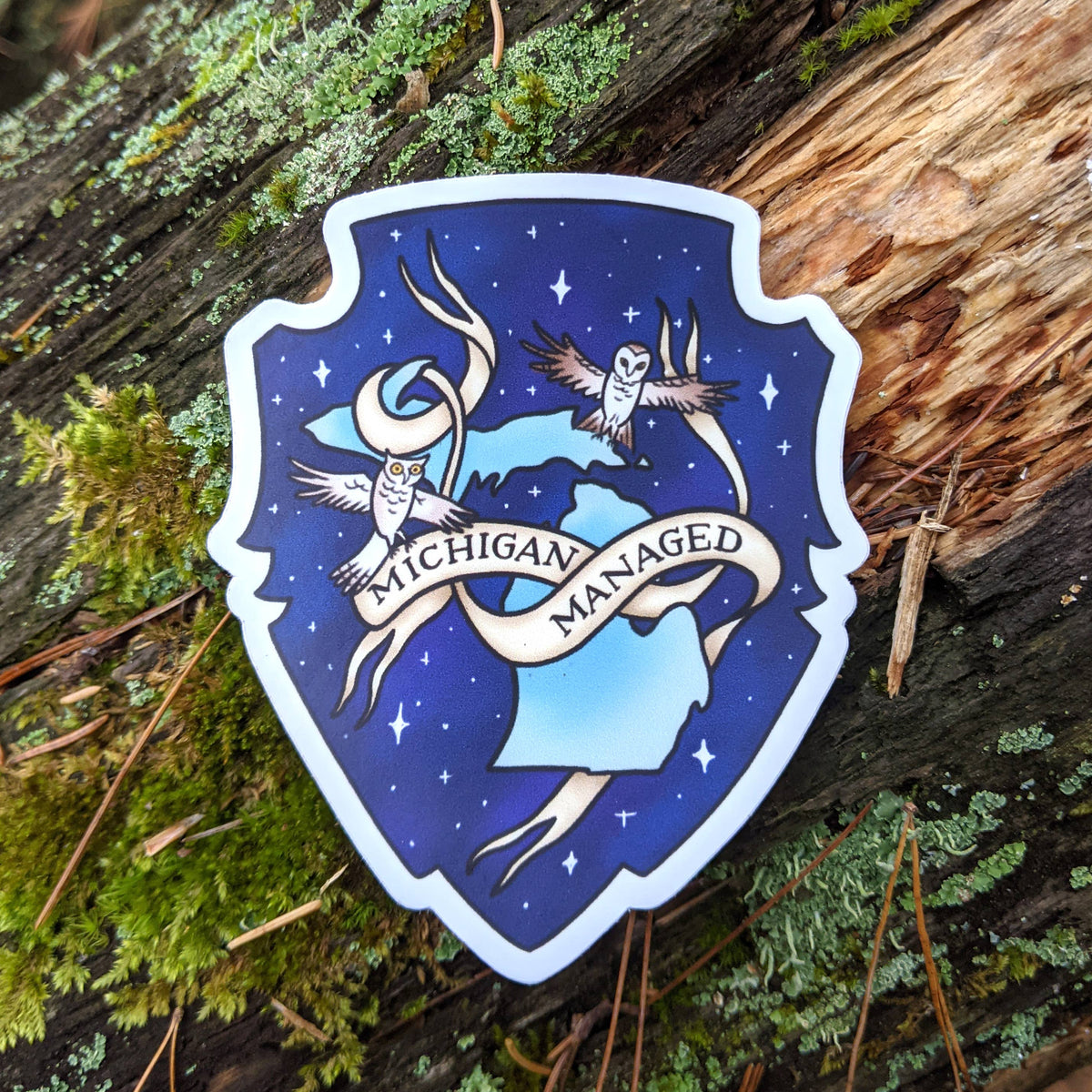 Michigan Managed Marauder's Map Owl Sticker