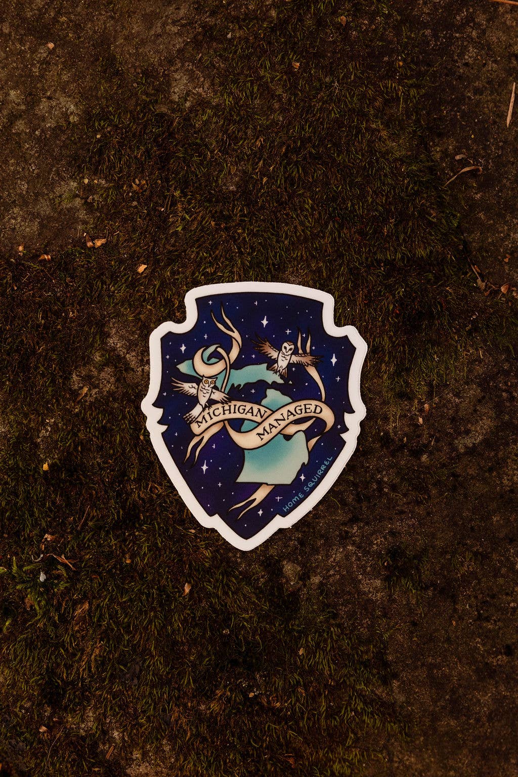 Michigan Managed Marauder's Map Owl Sticker