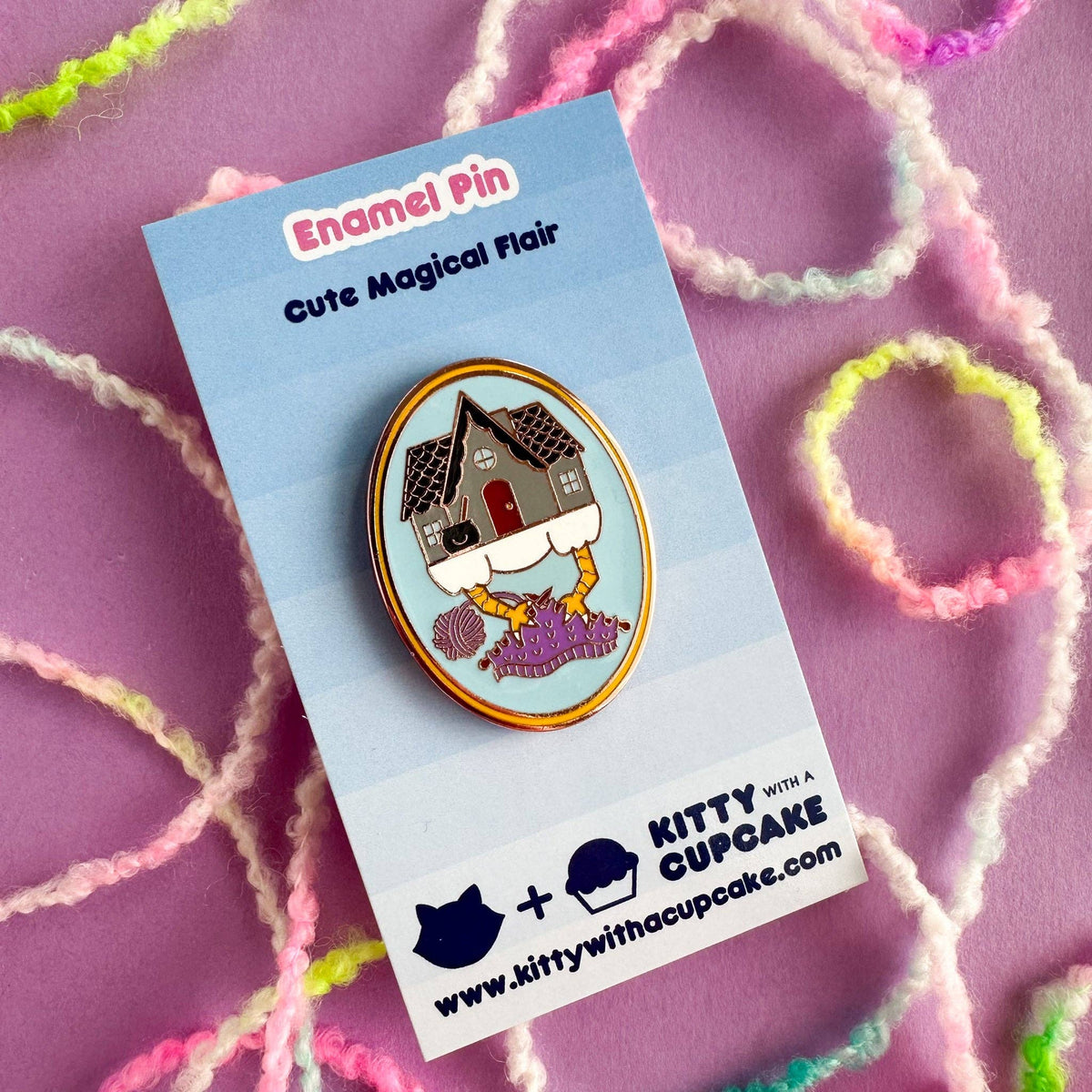 Baba Yaga Knitting Enamel Pin