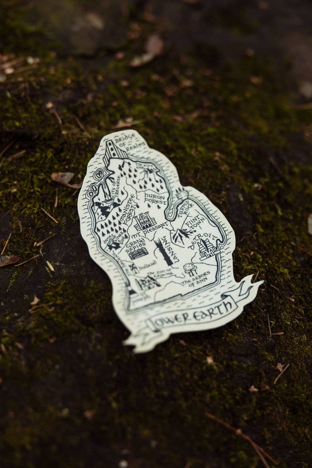 Lower Earth Lord of the Rings Michigan Sticker