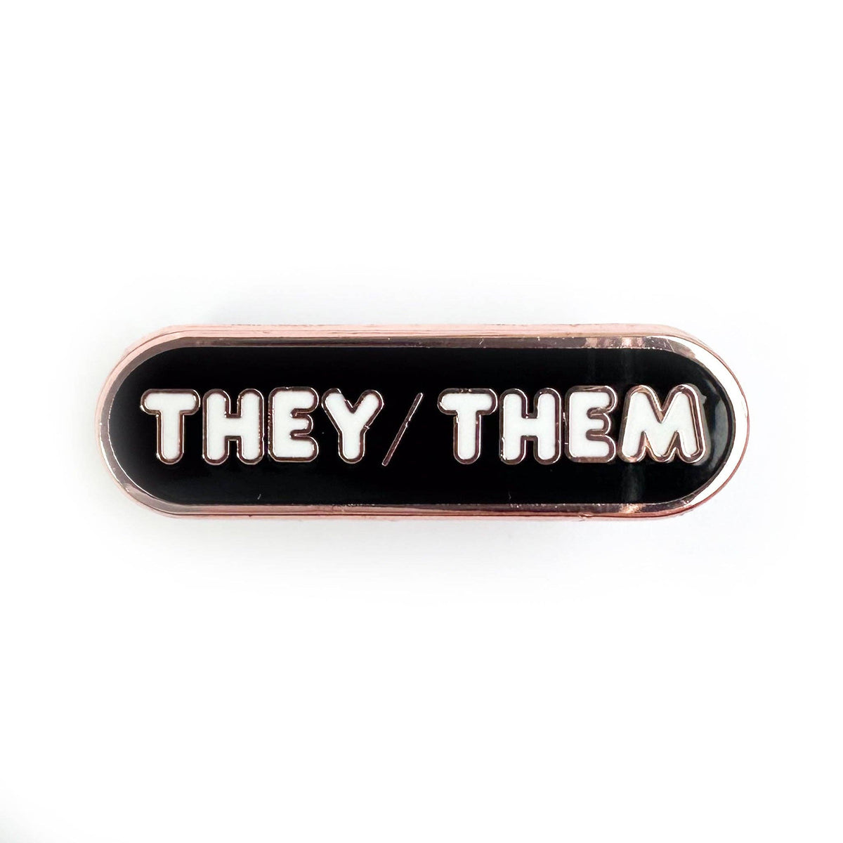 They/Them Pronoun Plaque Enamel Pin
