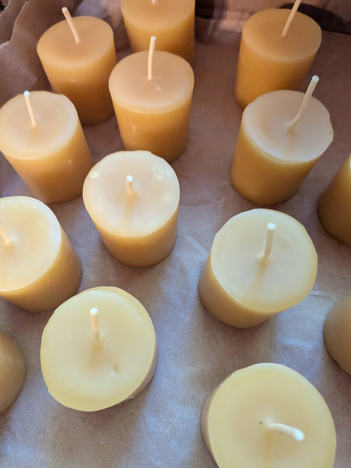 Handmade Raw Beeswax Votive Candles