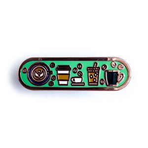 Coffee Personality Plaque Enamel Pin