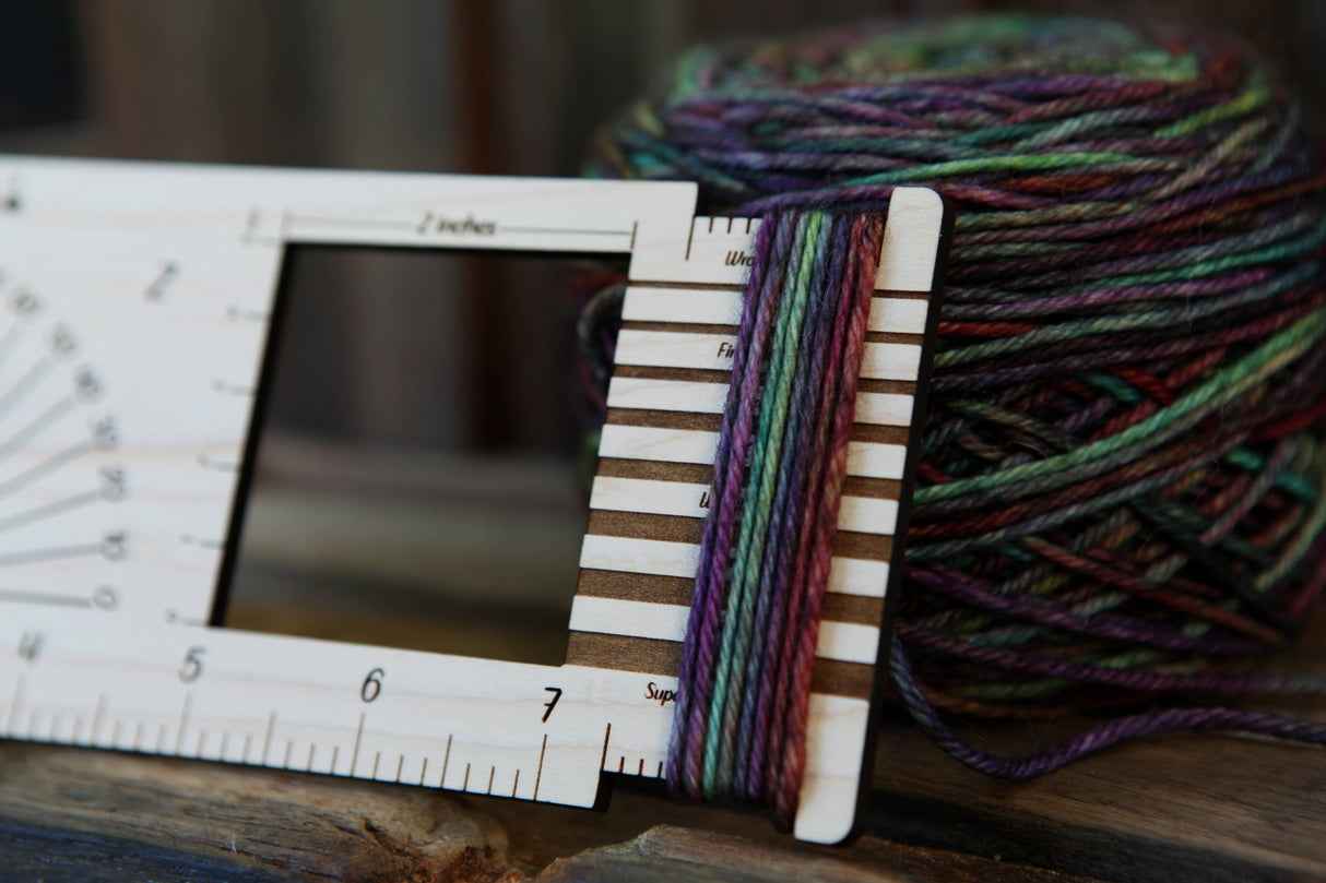 Magic 2" Gauge Swatch Ruler, Needle, Twist Angle, Yarn Gauge