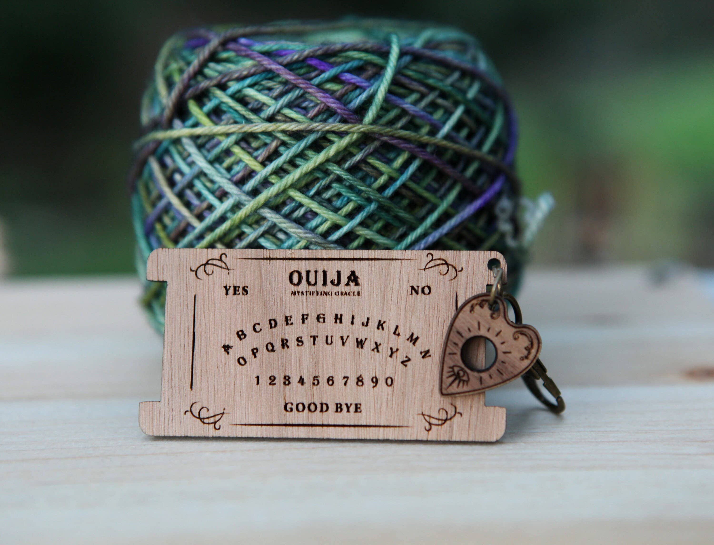 Walnut Wood Ouija Board with Planchette & WPI Ruler