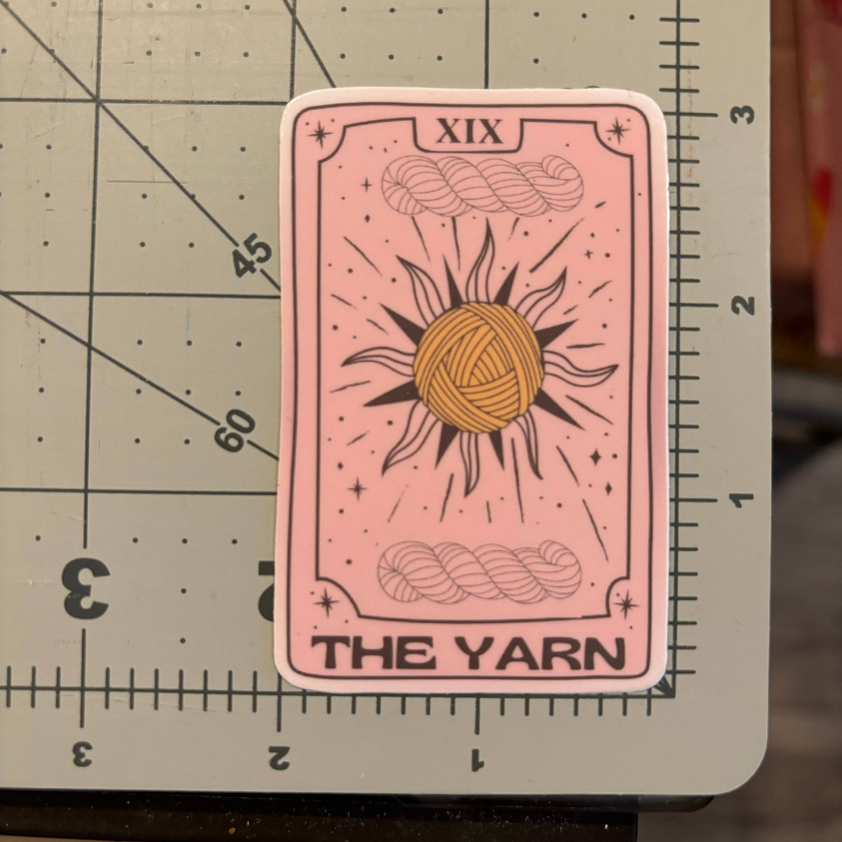 The Yarn Tarot Card Sun Moon - Vinyl Sticker