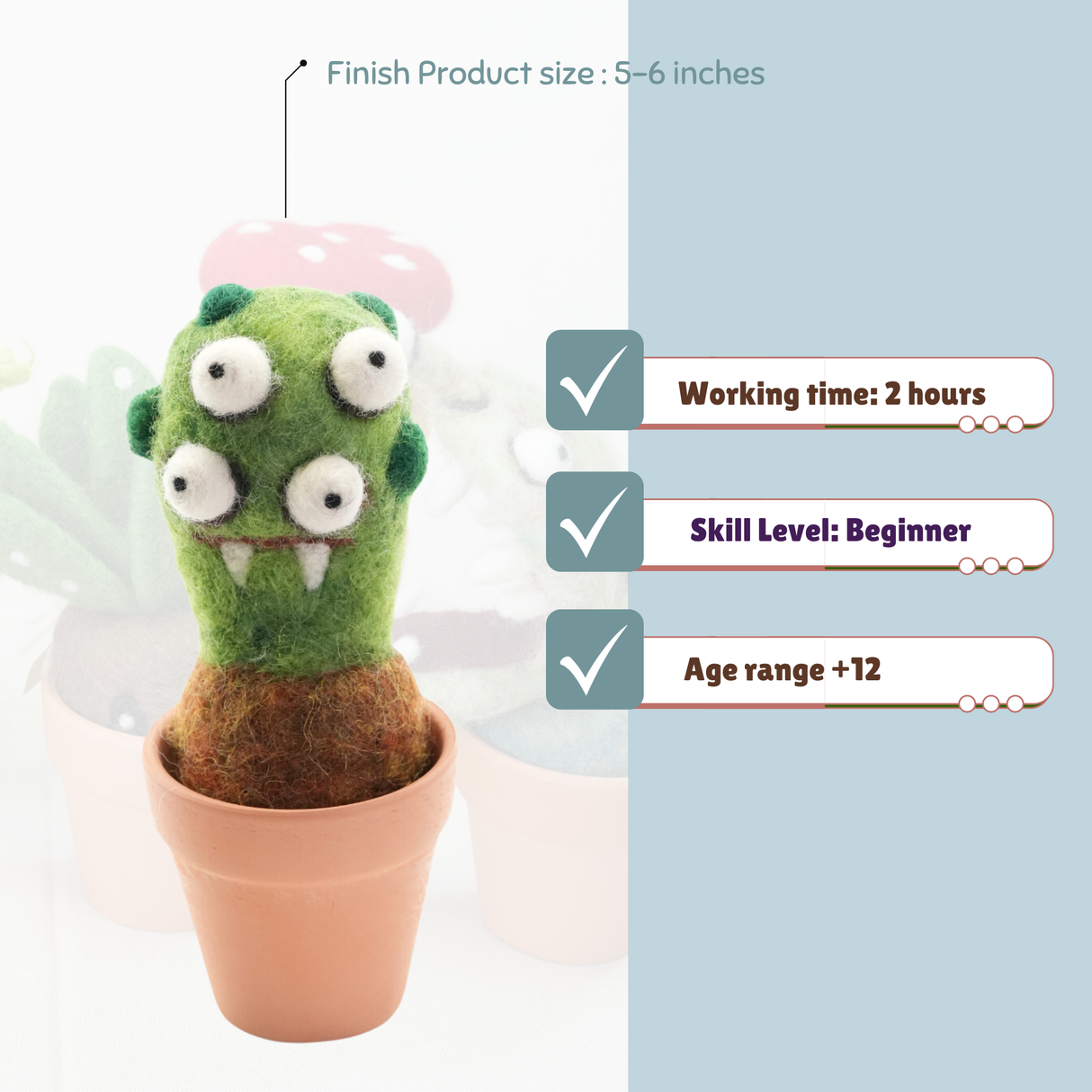 Needle Felting Monster Kit – Eye Plant Monster