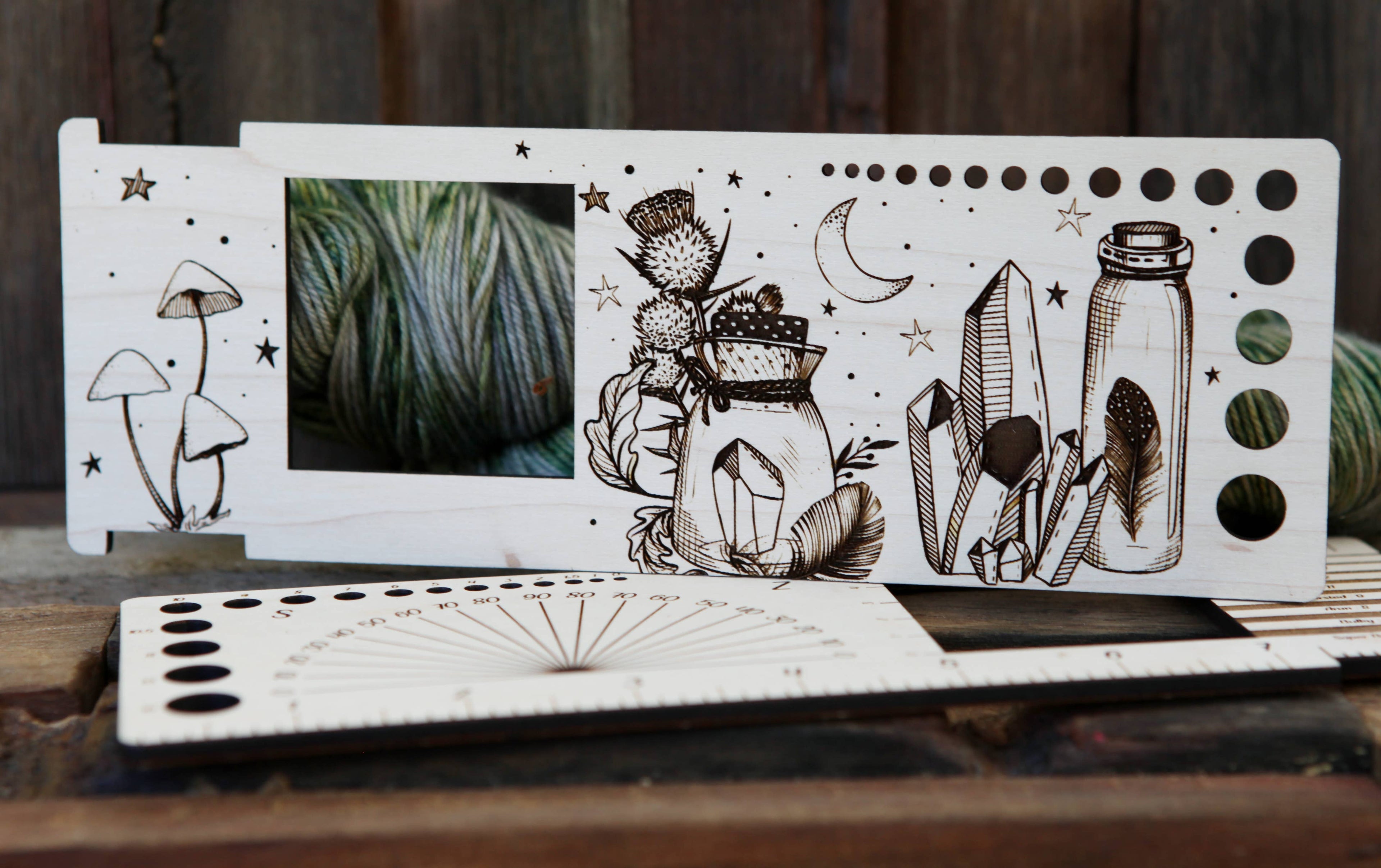 Magic 2" Gauge Swatch Ruler, Needle, Twist Angle, Yarn Gauge