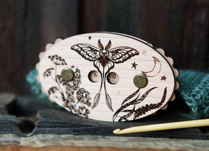 Luna Moth Cherry Wood Knitting Row Counter
