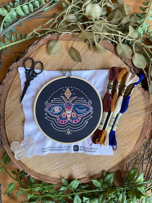 Winking Moth Embroidery Kit