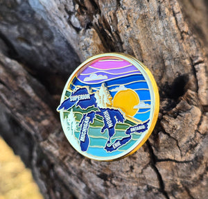 Great Lakes Spinning Enamel Pin