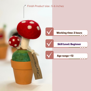 Needle Felting Monster Kit – Mushroom Monster