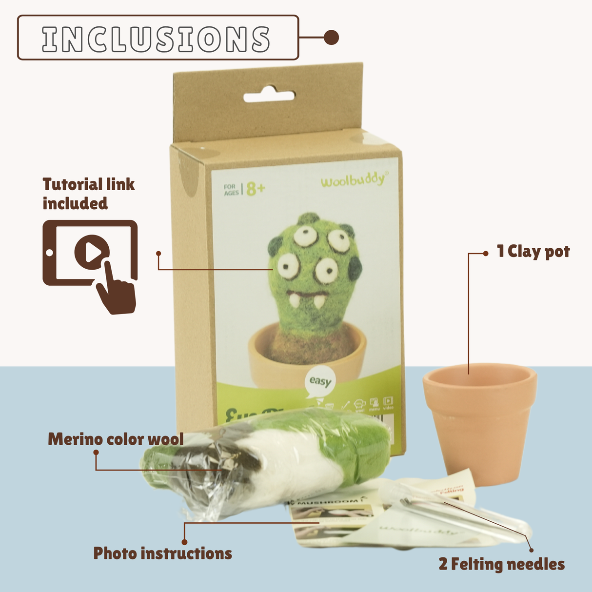 Needle Felting Monster Kit – Eye Plant Monster