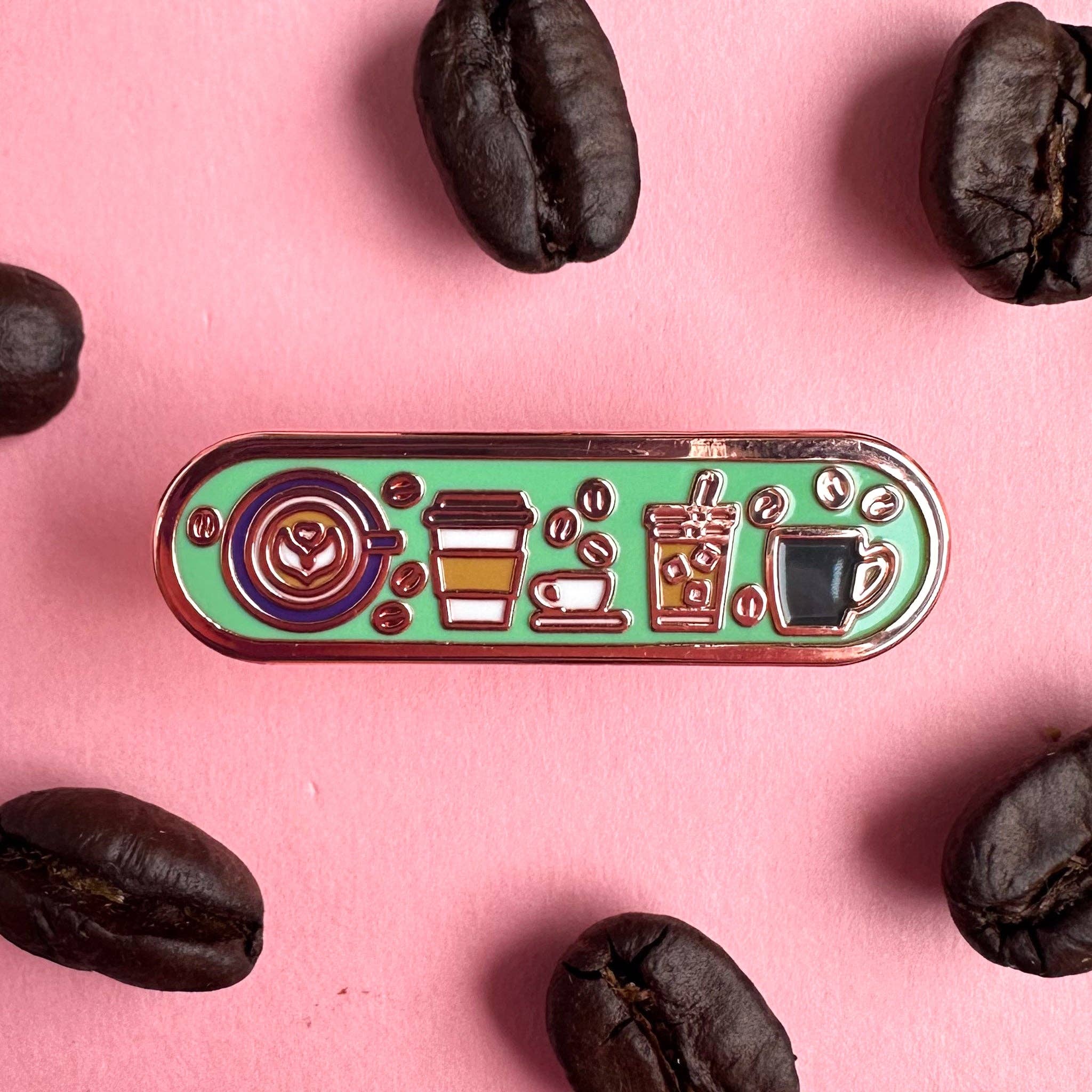 Coffee Personality Plaque Enamel Pin