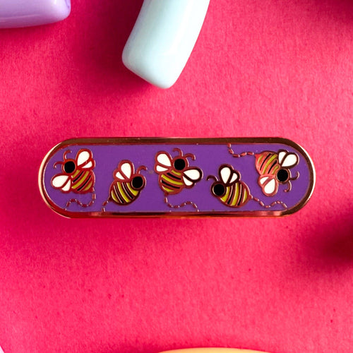 Bees Pride Plaque Enamel Pin