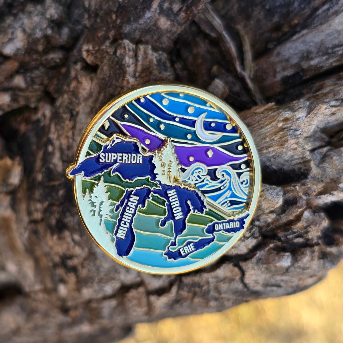 Great Lakes Spinning Enamel Pin