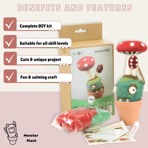 Needle Felting Monster Kit – Mushroom Monster