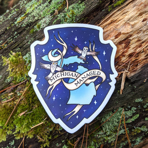 Michigan Managed Marauder's Map Owl Sticker
