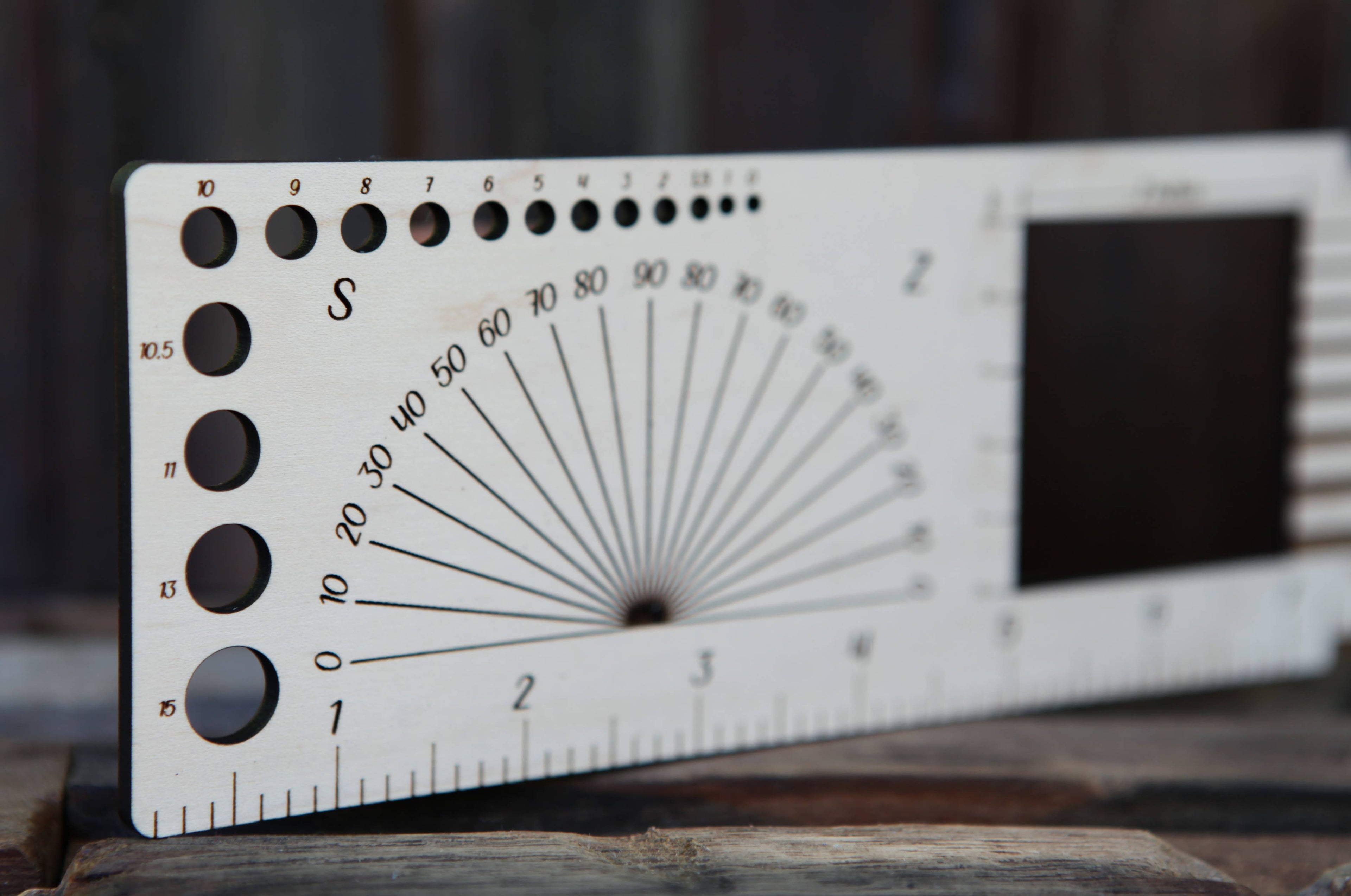 Magic 2" Gauge Swatch Ruler, Needle, Twist Angle, Yarn Gauge