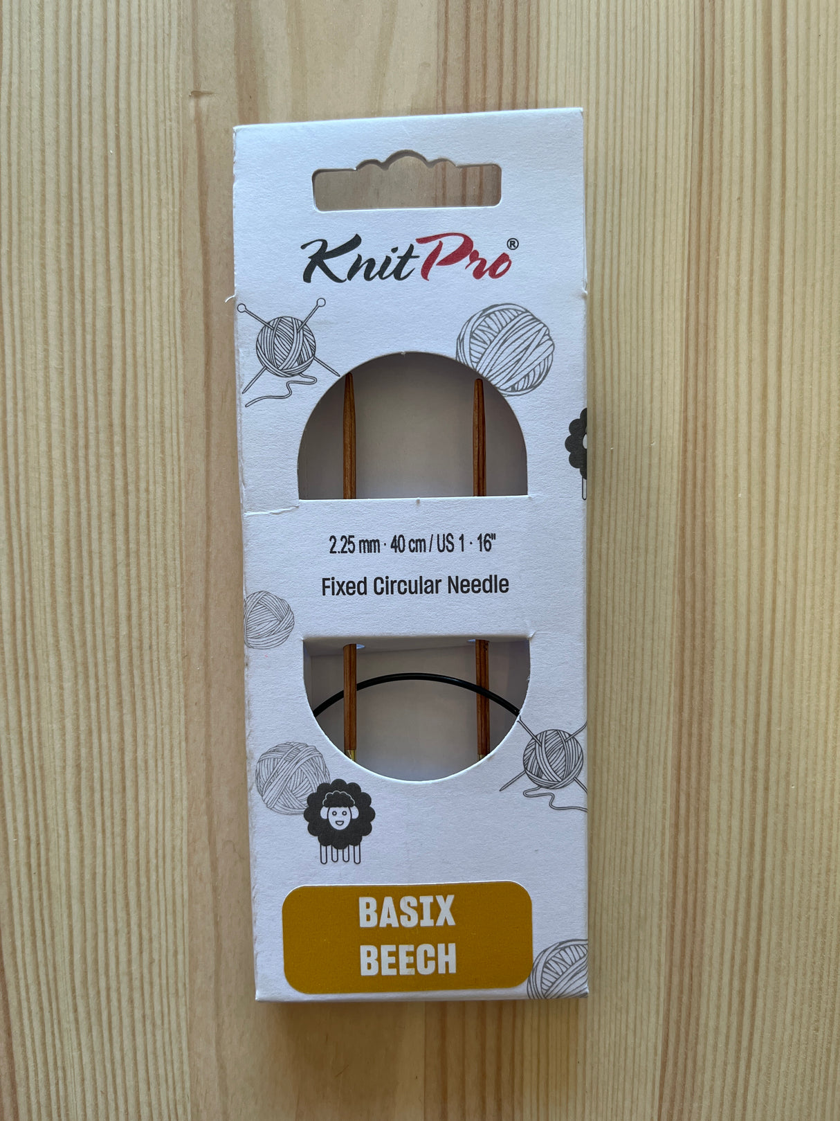 Knit Pro Basix Beech Fixed Circular Needles