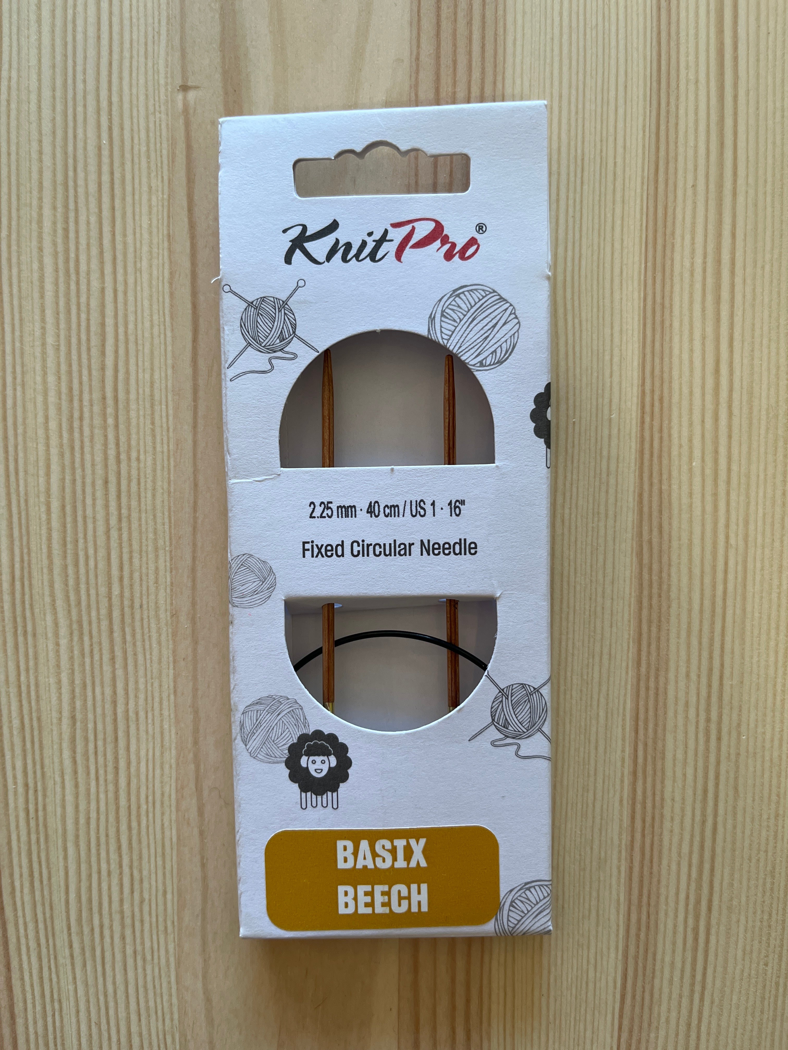 Knit Pro Basix Beech Fixed Circular Needles