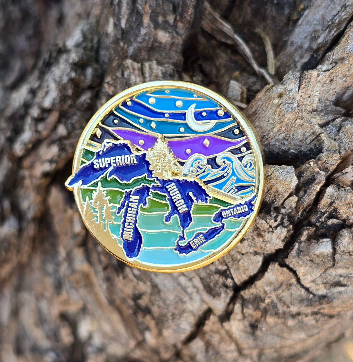 Great Lakes Spinning Enamel Pin