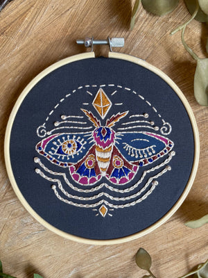 Winking Moth Embroidery Kit