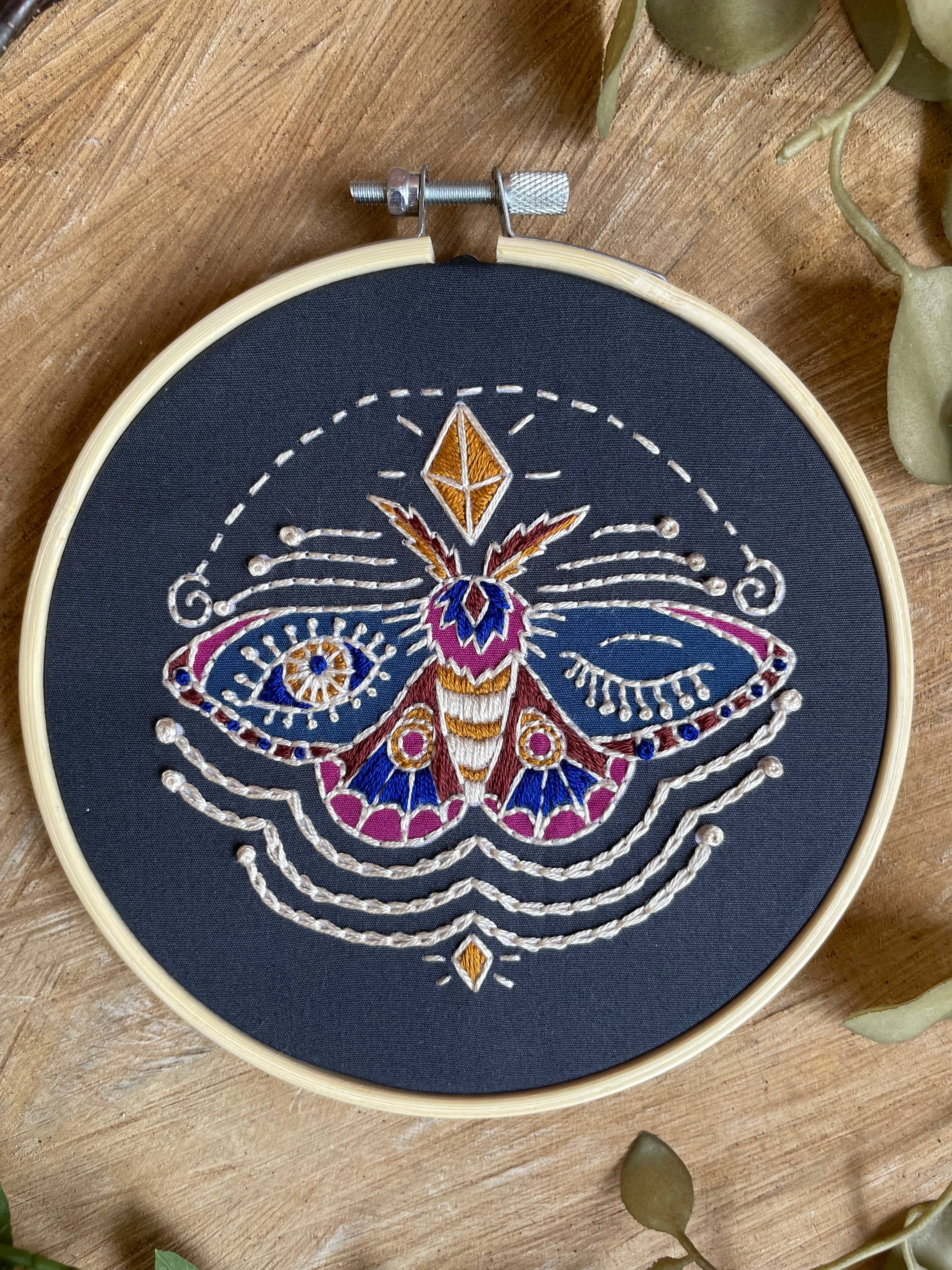 Winking Moth Embroidery Kit