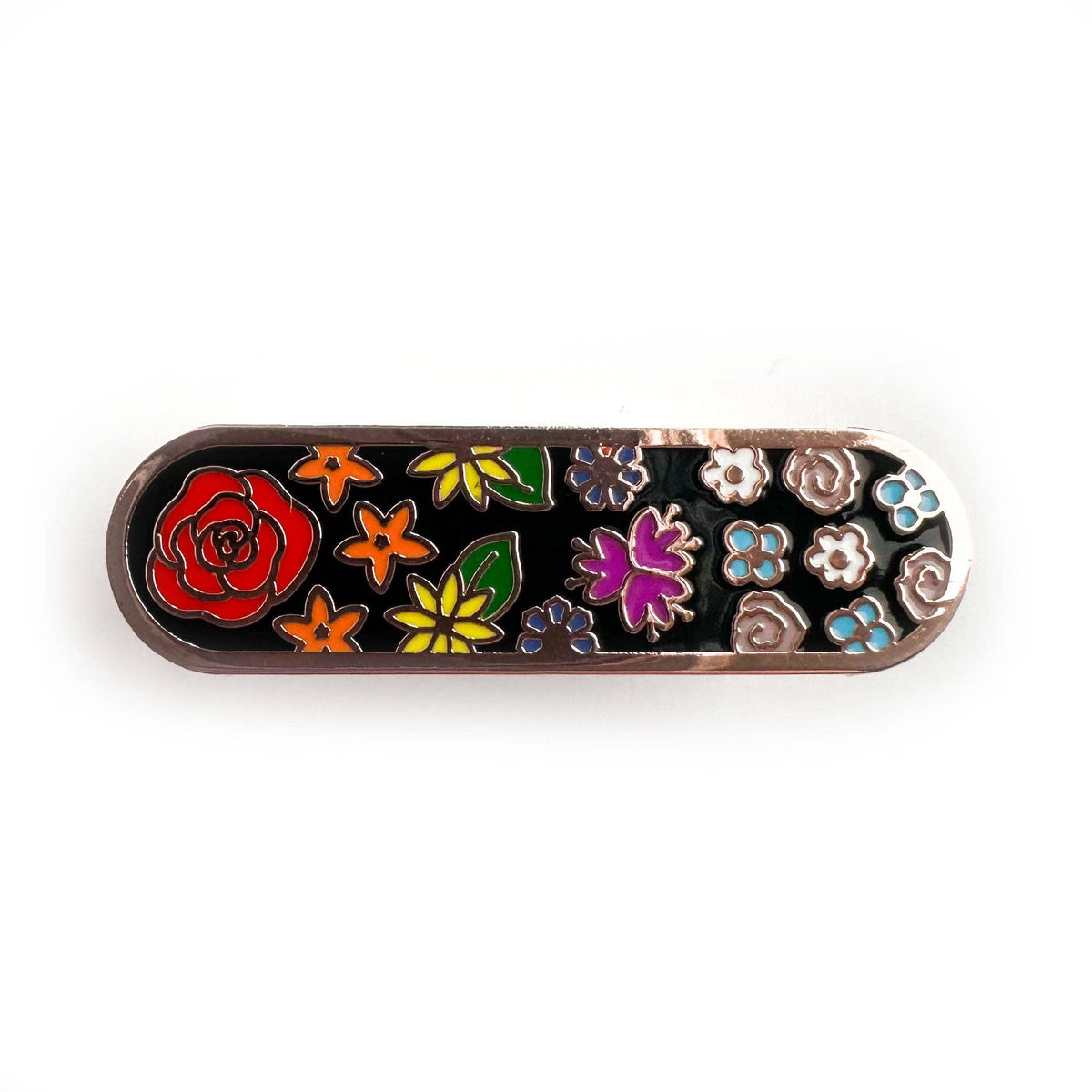 Subtle Floral Pride Plaque Enamel Pin