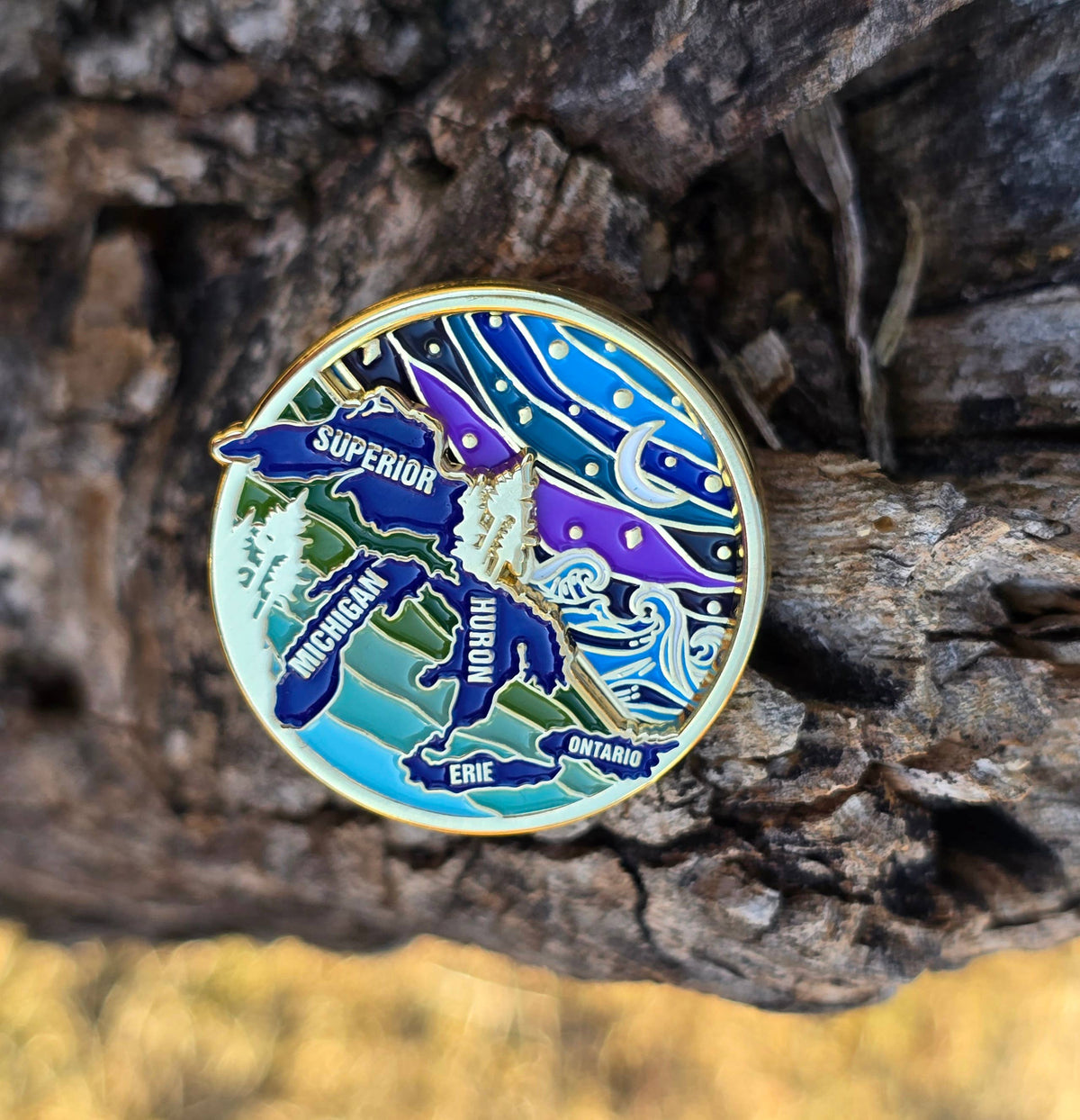 Great Lakes Spinning Enamel Pin