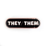 They/Them Pronoun Plaque Enamel Pin