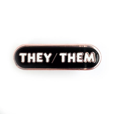 They/Them Pronoun Plaque Enamel Pin