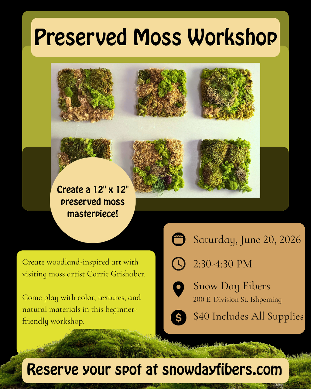 Preserved Moss Workshop 6/20