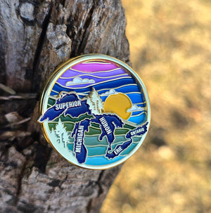 Great Lakes Spinning Enamel Pin