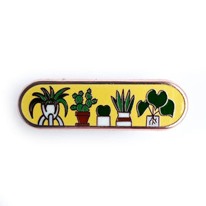 Plant Shelf Personality Plaque Enamel Pin