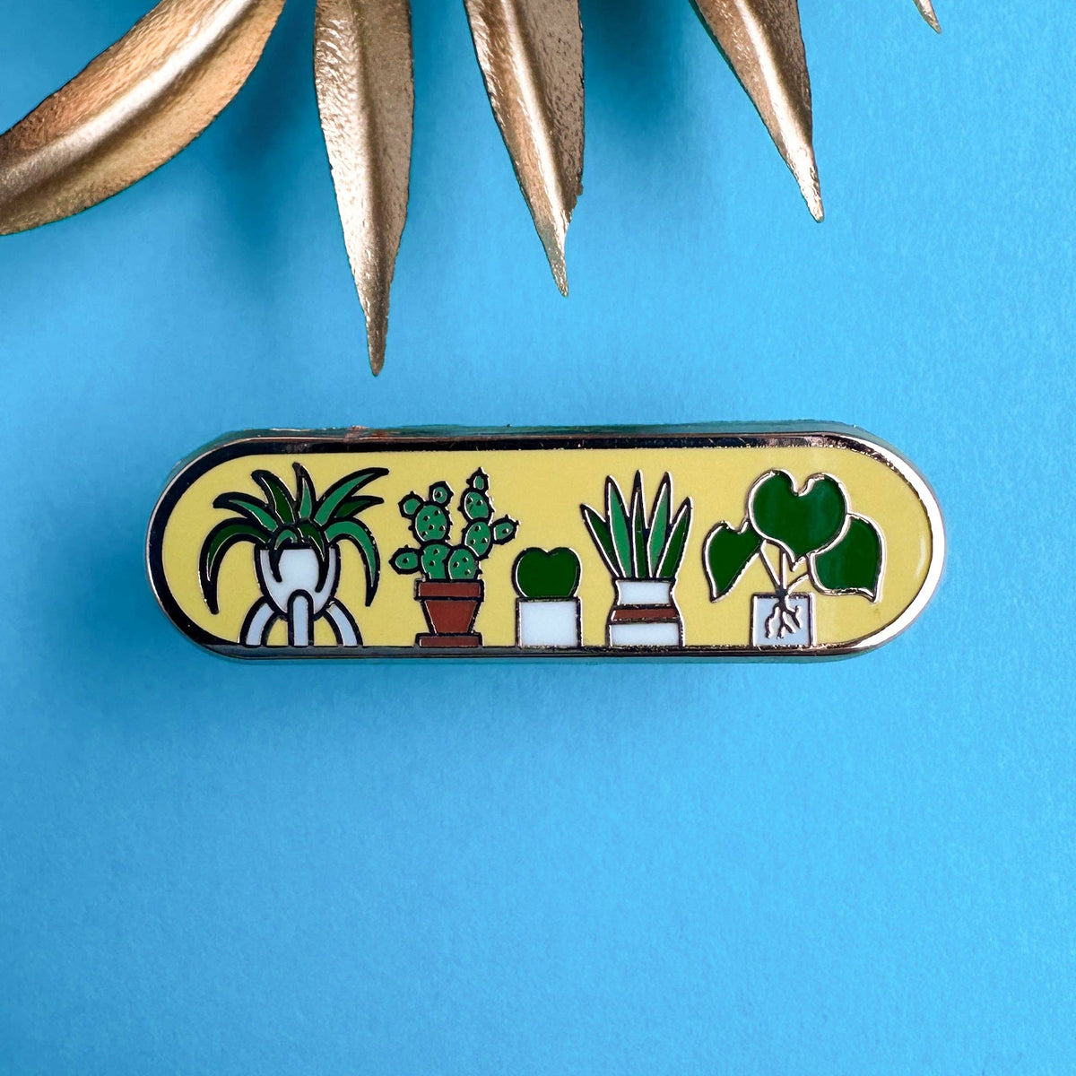 Plant Shelf Personality Plaque Enamel Pin