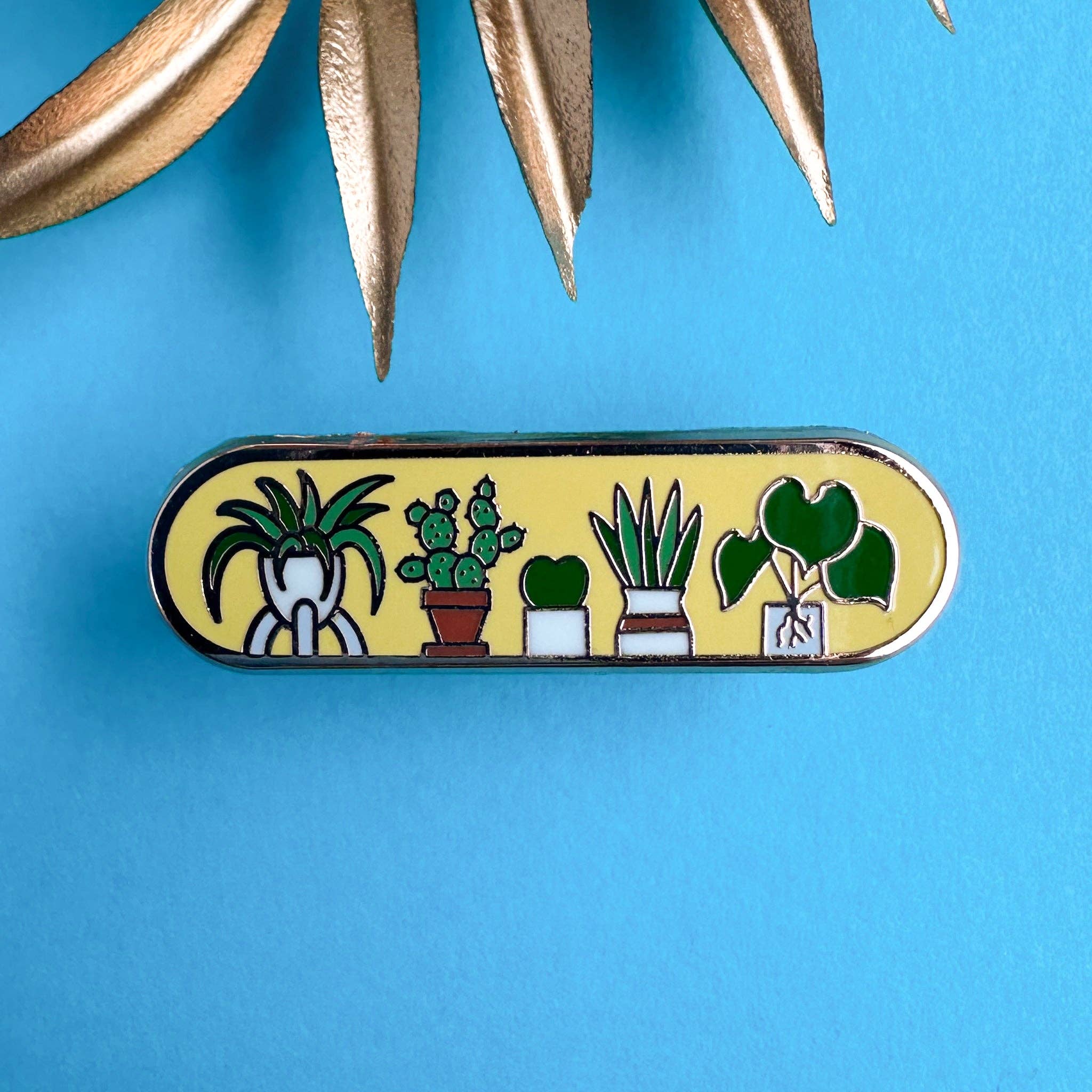 Plant Shelf Personality Plaque Enamel Pin
