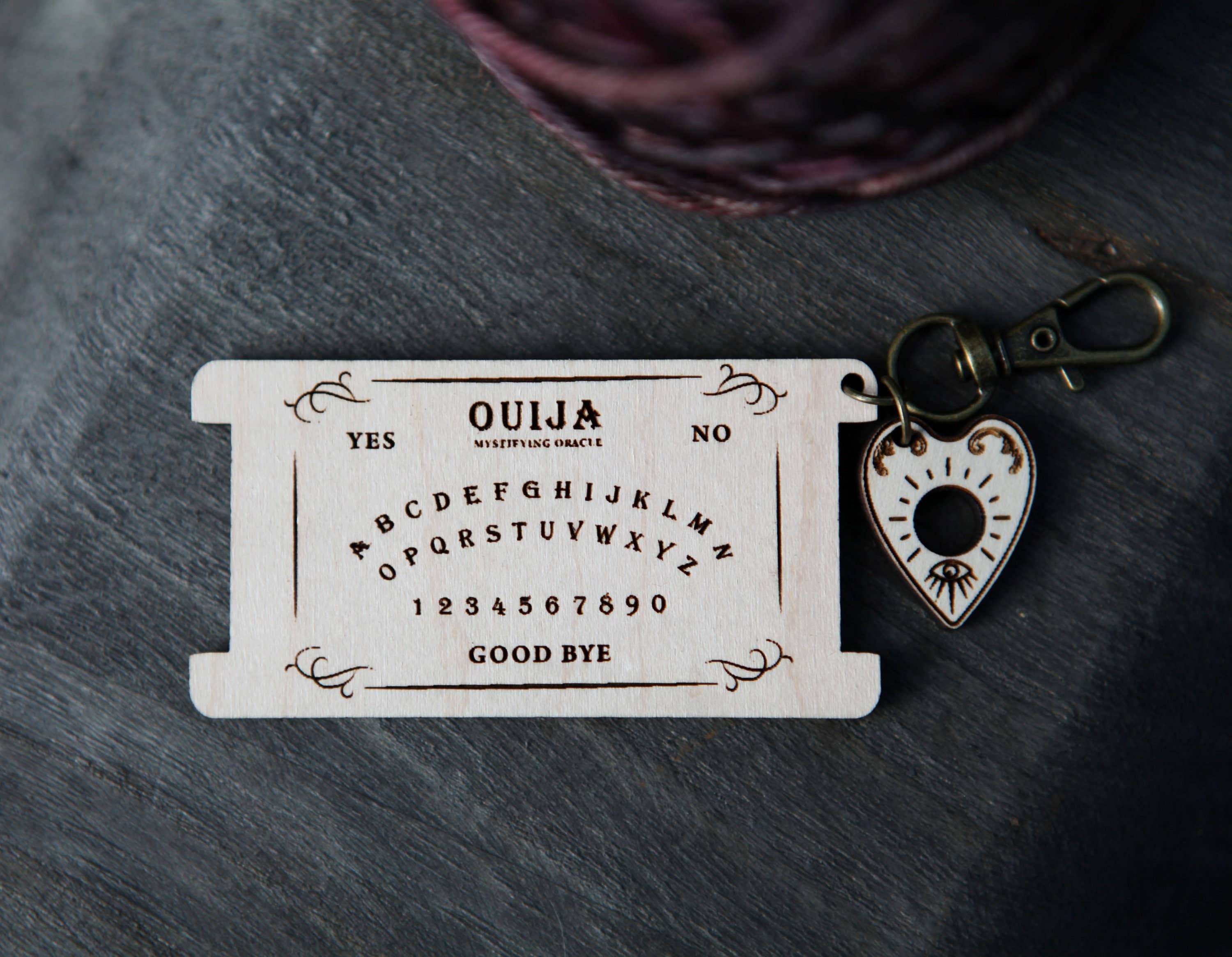 Walnut Wood Ouija Board with Planchette & WPI Ruler