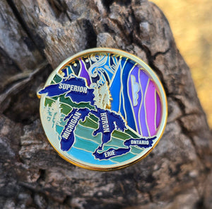 Great Lakes Spinning Enamel Pin