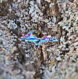 Upper Peninsula Enamel Pin with Moose