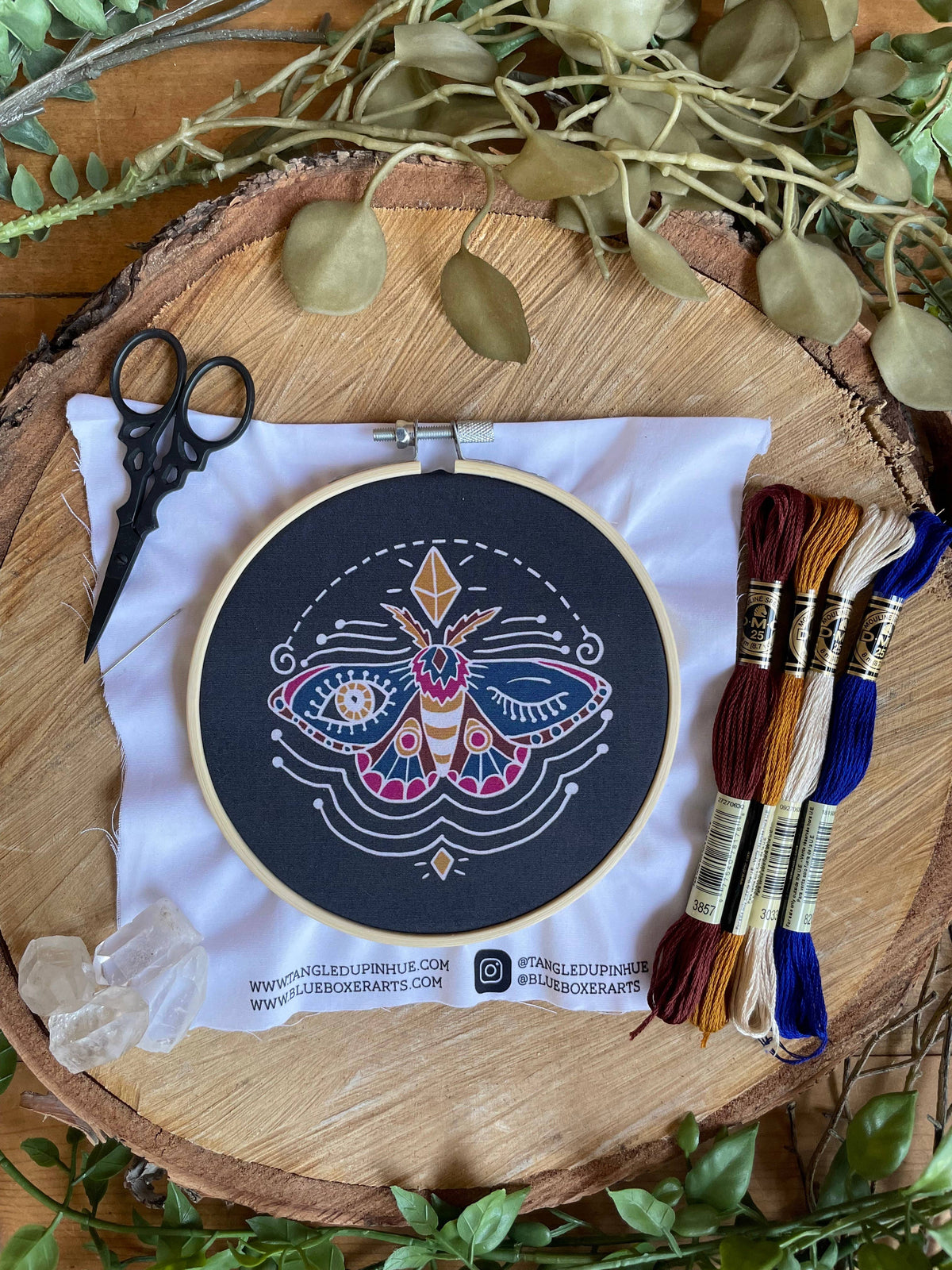 Winking Moth Embroidery Kit