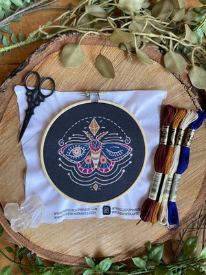 Winking Moth Embroidery Kit