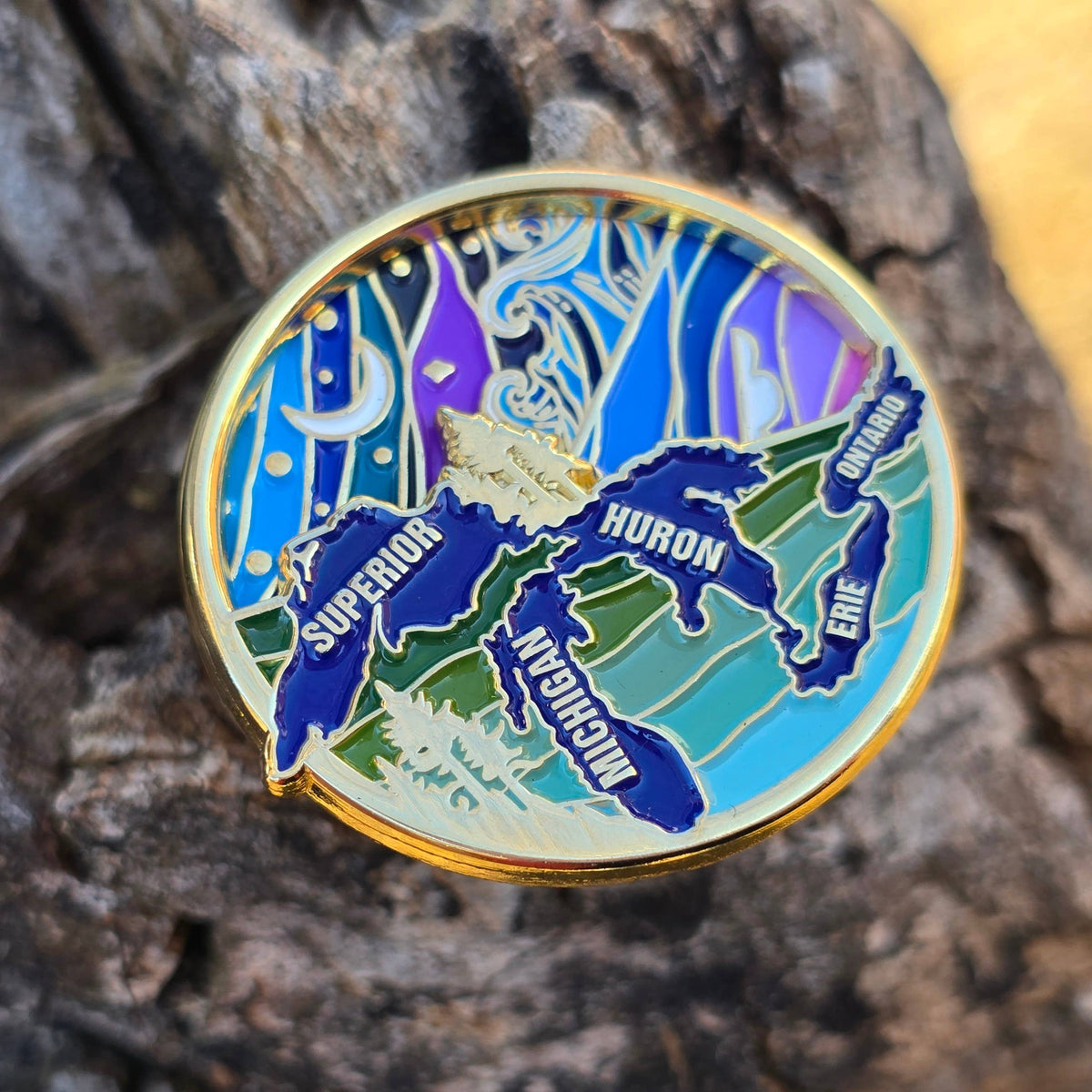 Great Lakes Spinning Enamel Pin