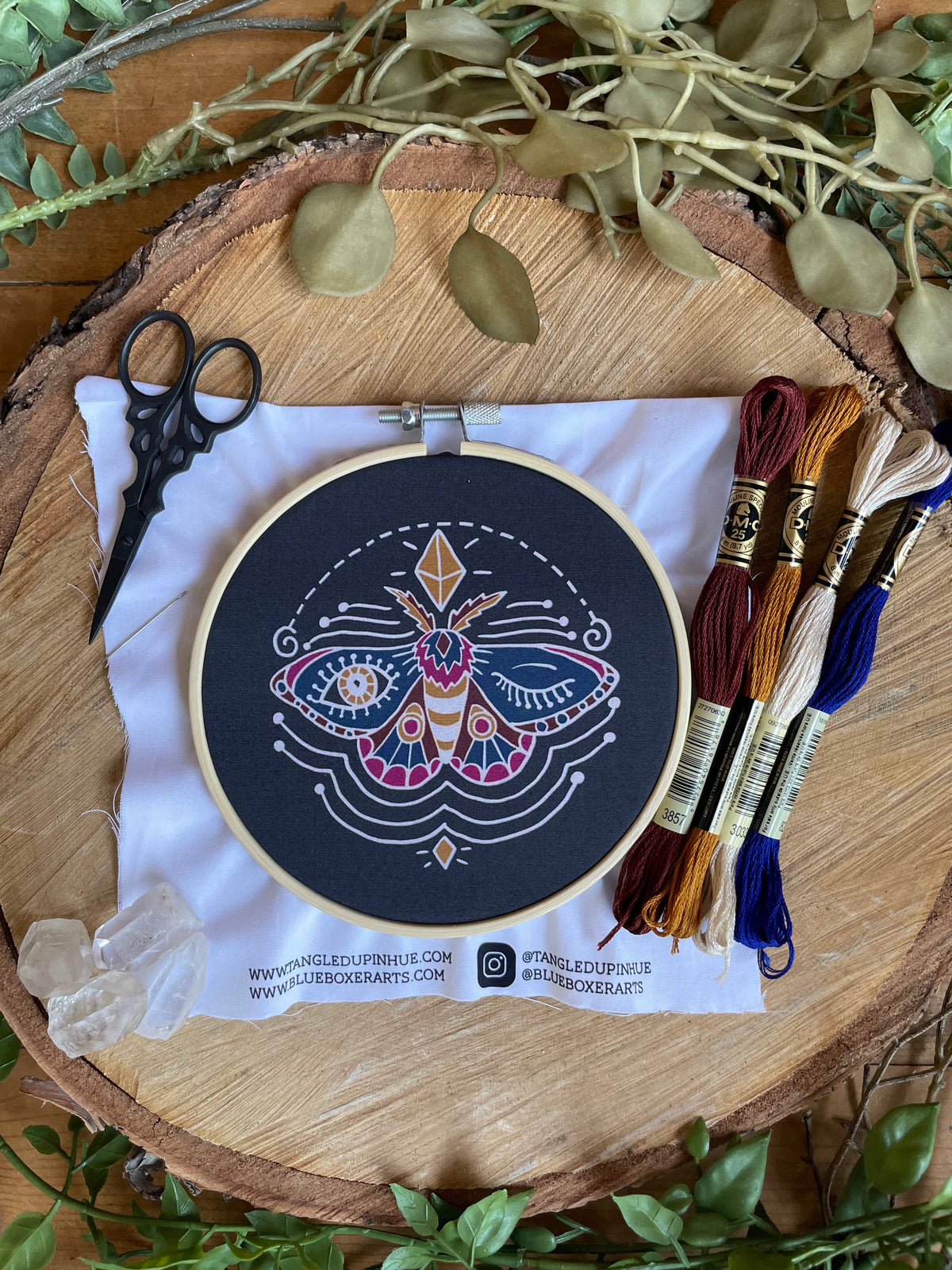 Winking Moth Embroidery Kit