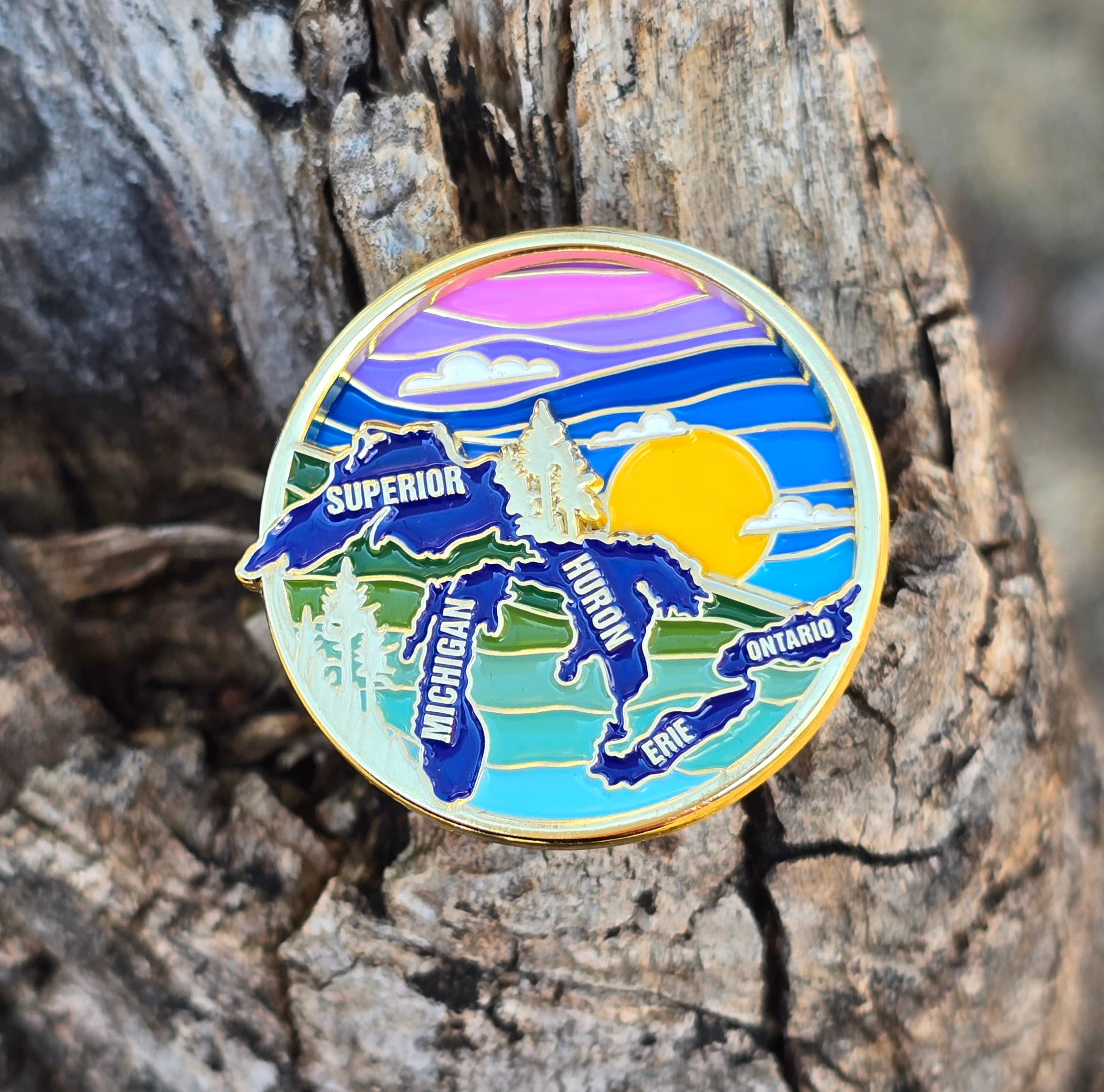 Great Lakes Spinning Enamel Pin