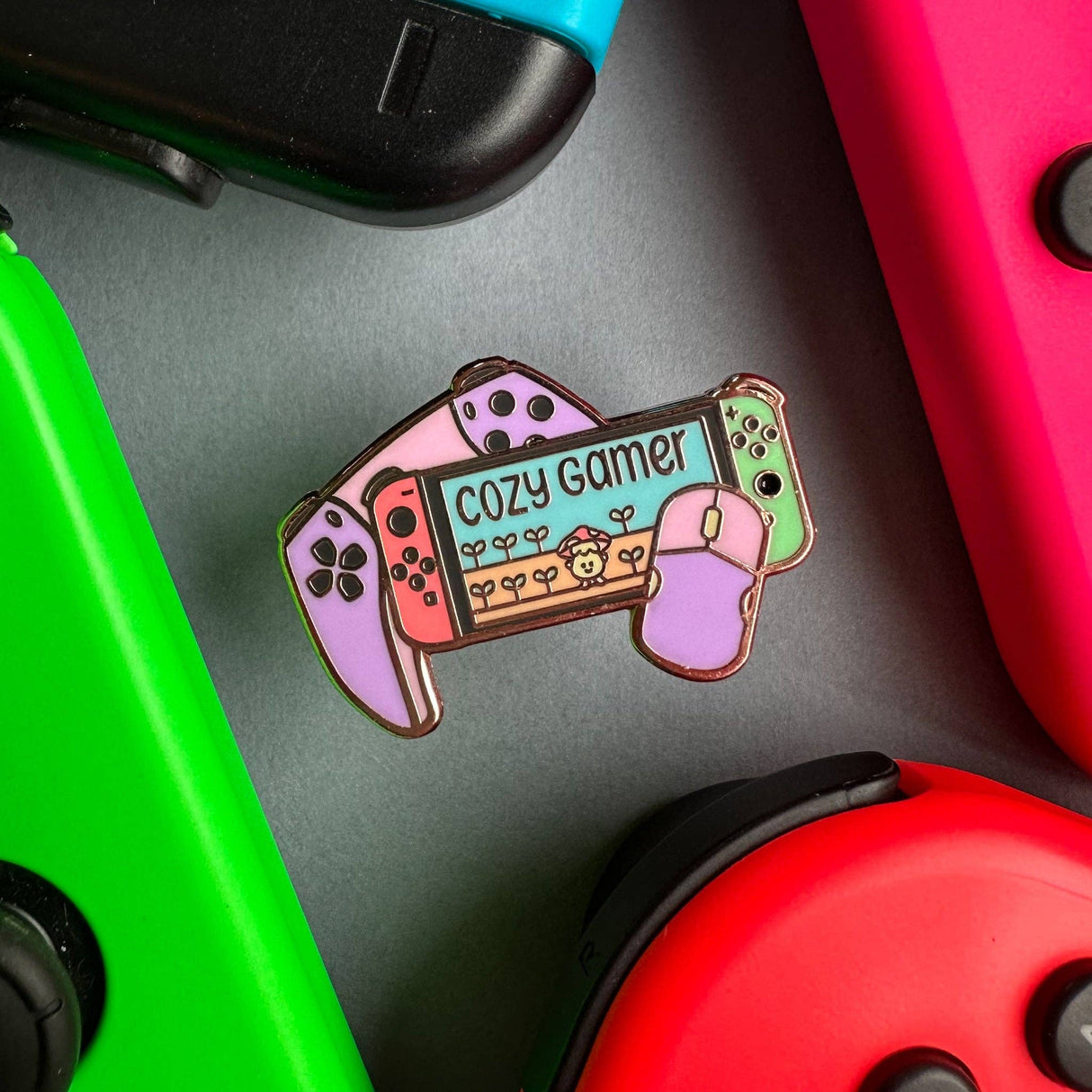 Cozy Gamer Enamel Pin