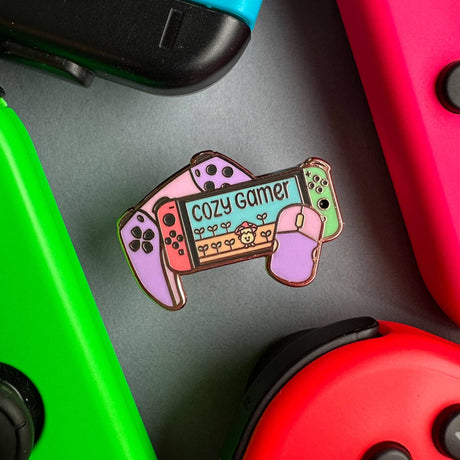 Cozy Gamer Enamel Pin