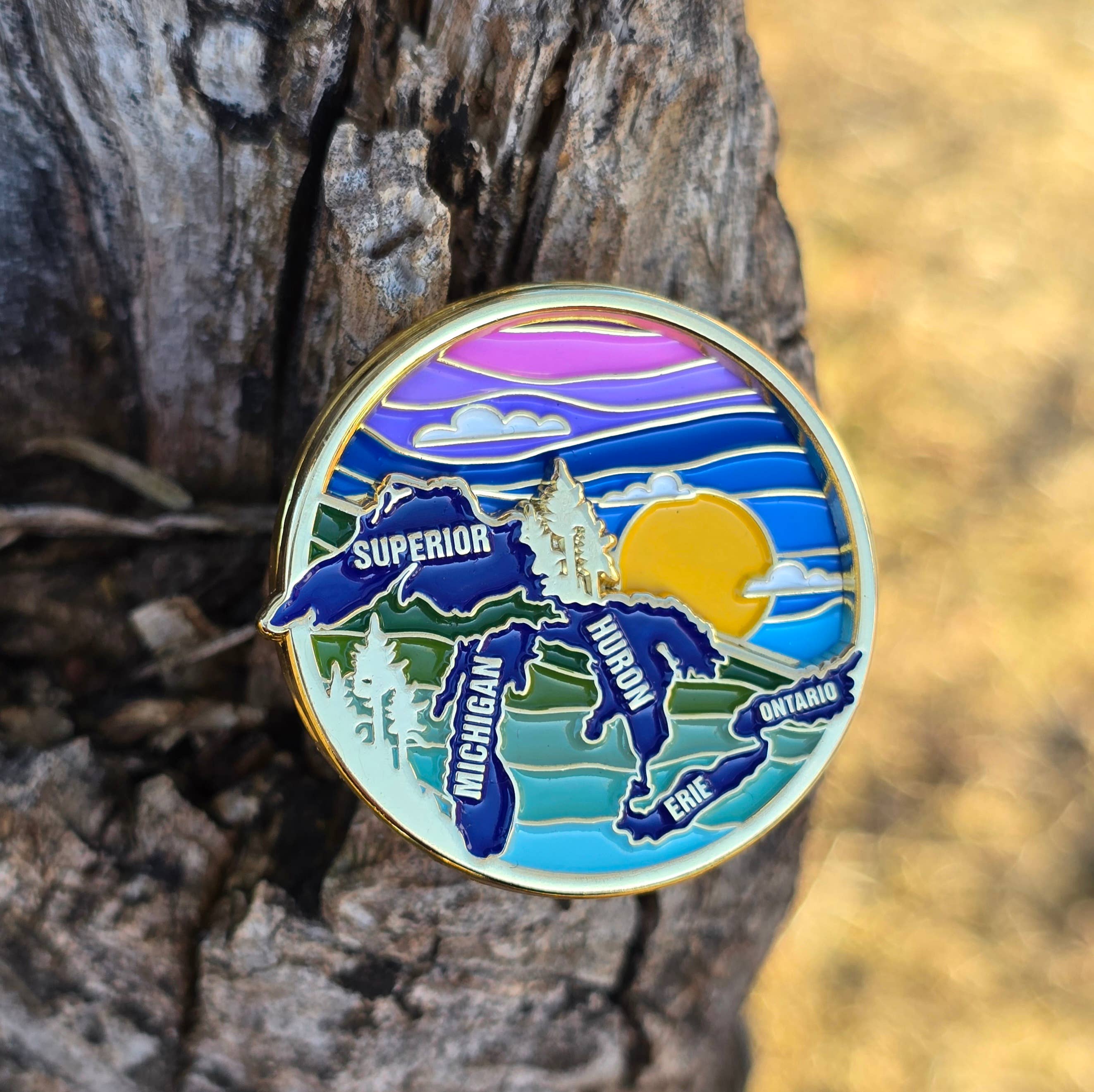 Great Lakes Spinning Enamel Pin