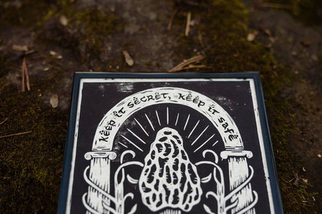 Morel Linocut Print (Keep it Secret!)