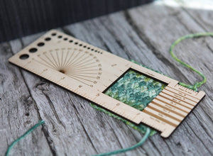 Magic 2" Gauge Swatch Ruler, Needle, Twist Angle, Yarn Gauge